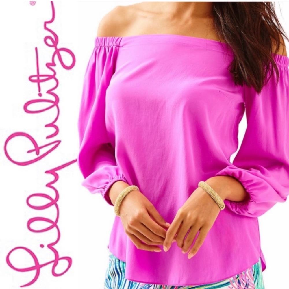 Lilly Pulitzer Silk Adira top. M Amethyst
